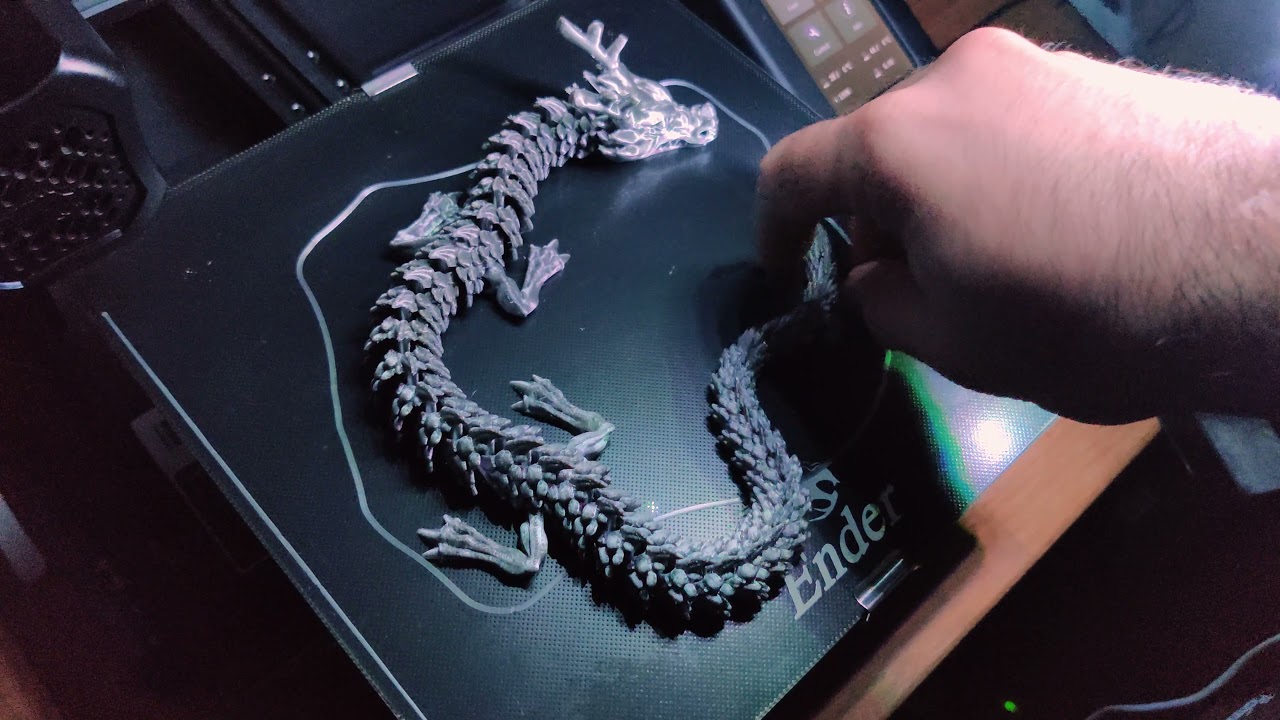 Print in place flexible dragon | 20 hour print!!! - YouTube