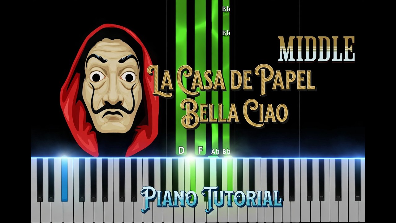 Bella Ciao La Casa de Papel  Middle Piano Tutorial