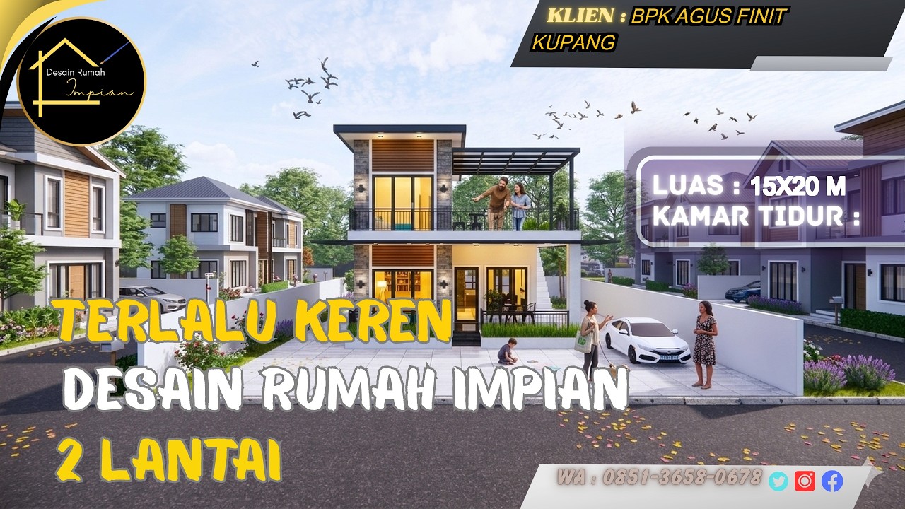 INSPIRASI DESAIN RUMAH 15x20m – Model Minimalis Modern Milik Bapak Agus Finit,Kupang, Super Estetik!