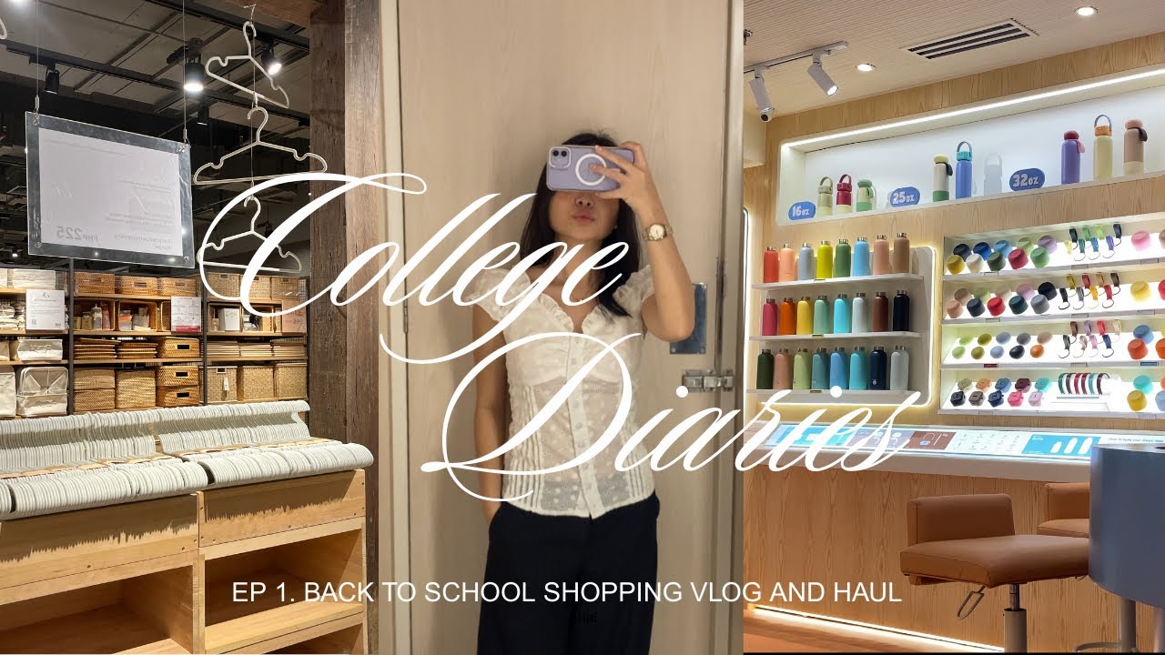 college diaries 🎀ep.1  l back to school shopping and haul 🛒 + stationery finds 📔(shopee + muji)