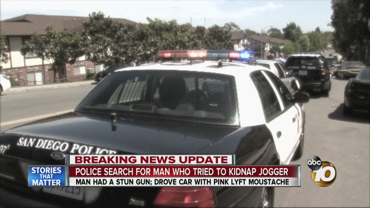 Police search for man who tried to kidnap jogger - YouTube