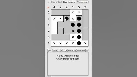 Grey is Odd - Today grids. Solution level 1 6X6 dated 03-13-2024
