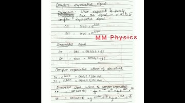 Signasl - Complex exponential and sinusoidal waveform representation notes - Signals and Systems