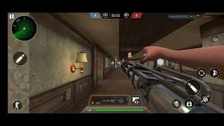 Gun Strike: Shooting enemies using the high power M134 minigun. Android game play screenshot 1
