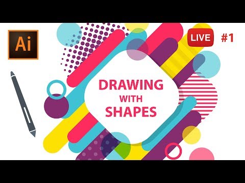 Drawing with Shapes in Adobe Illustrator CC - LIVE stream #1