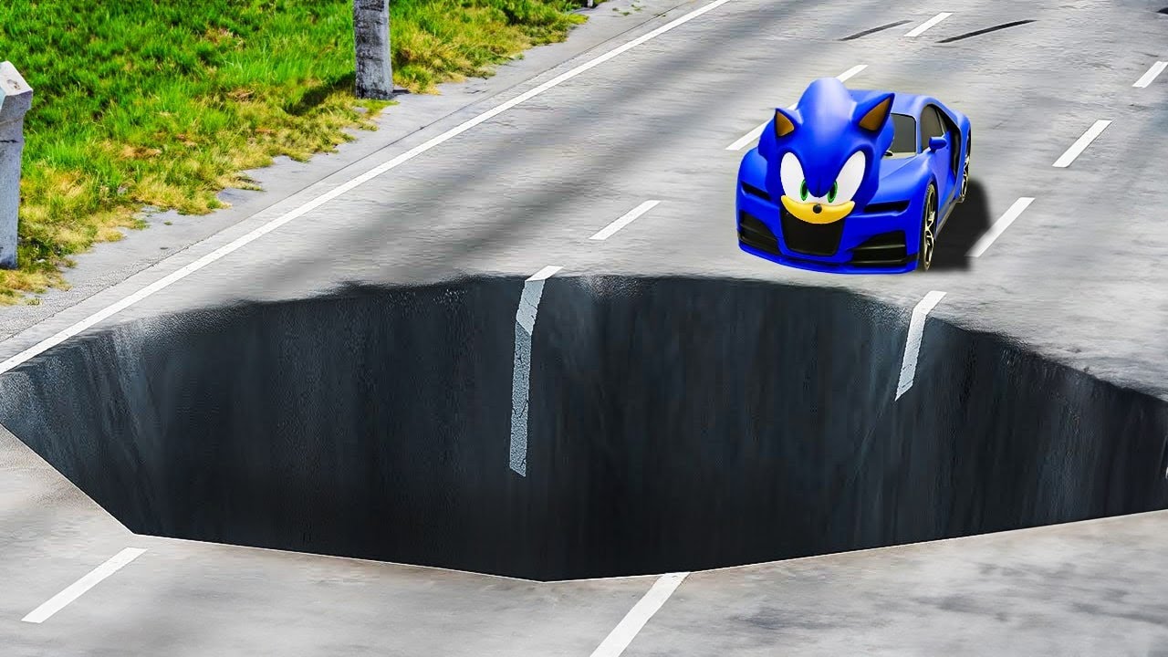 Testing Sonic Cars vs MASSIVE Potholes in GTA 5