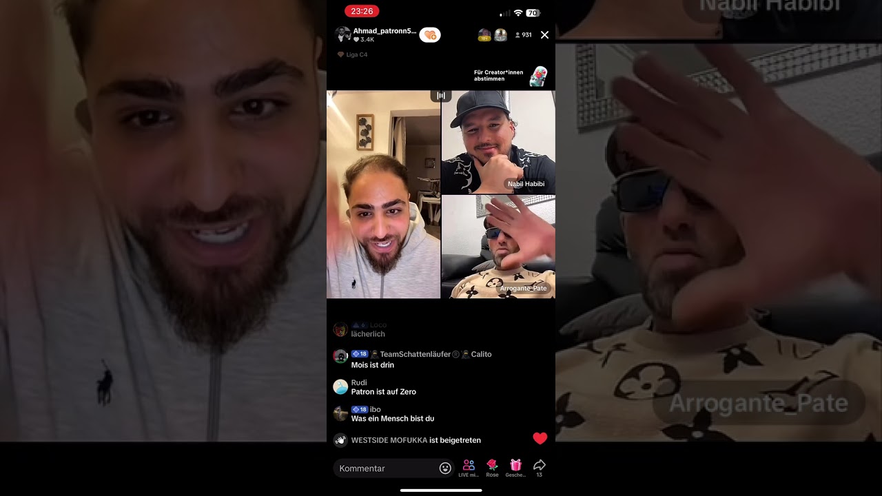 AHMAD PATRON WAR LIVE MIT NABIL & AROGANTER PATE - SIE REDEN ÜBER MOIS ZEUS UND BARRELO