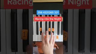 Racing into the Night Easy Piano Tutorial