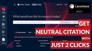 How do I automatically get a neutral citation of a case on Lexis+ Canada
