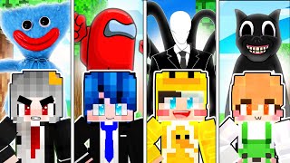 PHONG CẬN SAMMY THỬ THÁCH 24 GIỜ CÙNG CẶP ĐÔI KAMUI MR VỊT SOLO HUGGY CARTOON CAT TRONG MINECRAFT