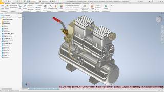 9L Oil-Free Silent Air Compressor Assembly Design | Autodesk Inventor 2024 Tutorial #3dmodeling