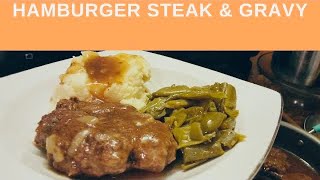 Hamburger steak and onion gravy ...
