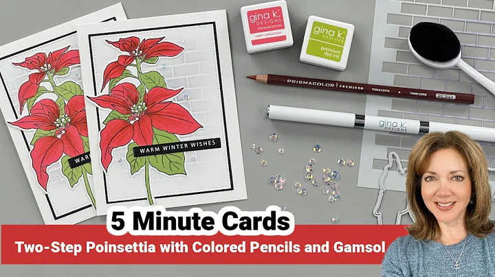 Two-Step Poinsettia with Colored Pencils and Gamso...