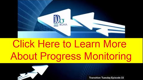 Progress Monitoring Transition Tuesday Episode 33