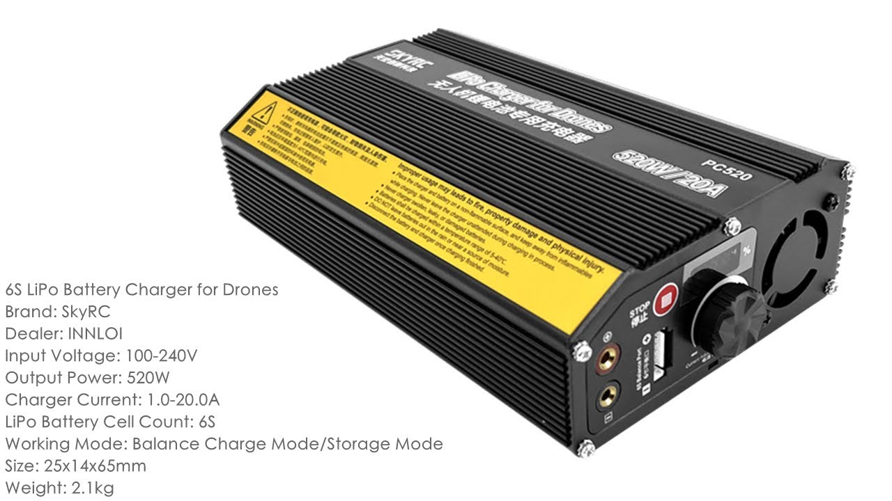 INNLOI 6S Lipo Battery Charger PC520 AC100V 240V 522W LiHV UAV Drone  For Tattu 30000mah