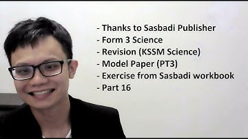 - Form 3 Science - Revision (KSSM Science)- Model Paper (PT3)