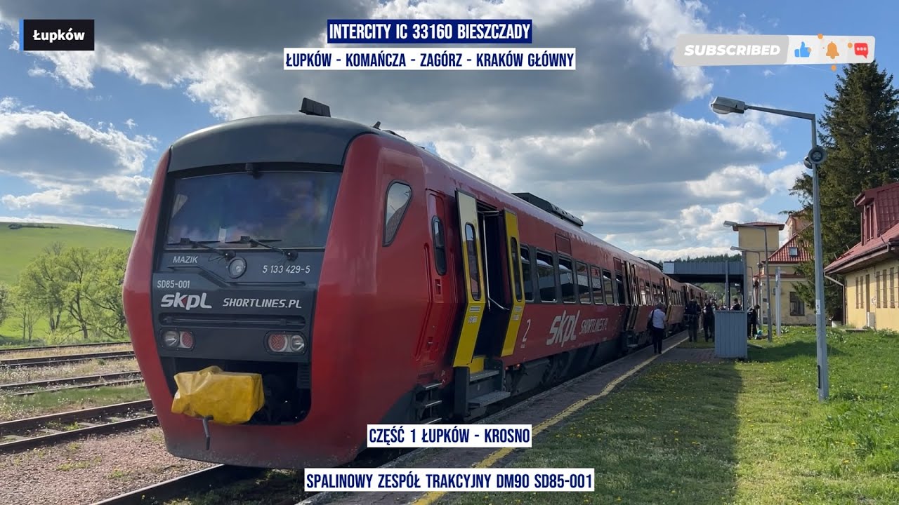 InterCity IC 33160  BIESZCZADY Łupków - Komańcza - Zagórz - Kraków Główny Część 1 relaksujący film