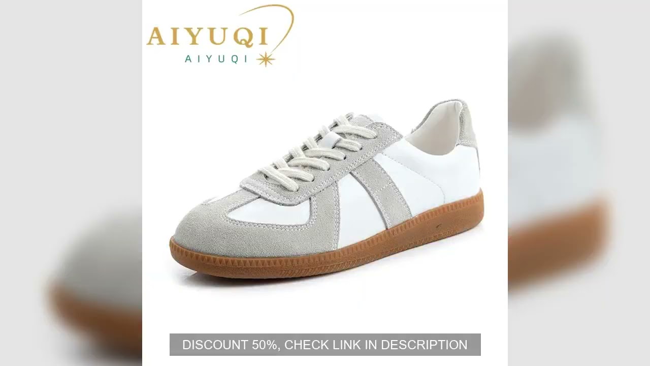 AIYUQI Women's Sneakers 2025 New Genuine Leather Ladies Moral Training Shoes Casual Spring Flat Shoe