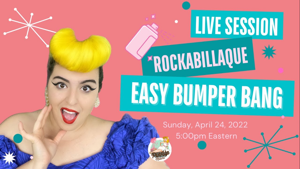 Easy Faux Bumper Bang Updo with Pinup Miami - Rockabillaque LIVE