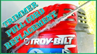 Replacing the Pull cord on a Troy-bilt TB575SS Trimmer