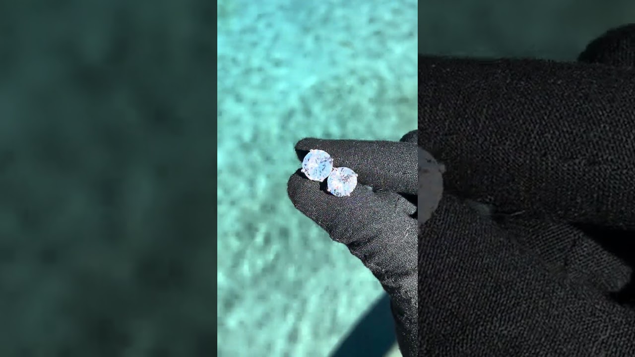 12mm / 14 Ct ttw Round Cut Solitaire Stud Earrings for Men, Premium Quality 925 Sterling Silver.