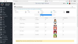 Datos 21) School Management System Exam Attendance Page Noticias