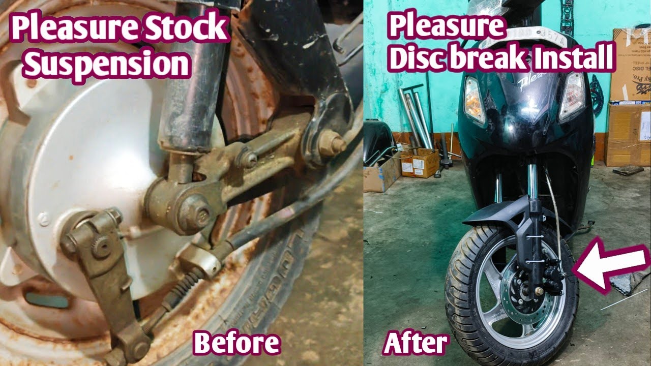hero Pleasura front Disc Brake install YouTube