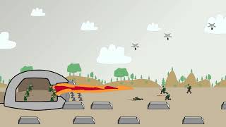 French grenade drones and rifle soldiers defend bunkers to block German flamethpeter attacks