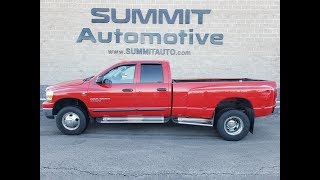 2006 DODGE RAM 3500 QUAD CUMMINS DIESEL FLAME RED WALK AROUND REVIEW 9T381A SOLD! www.SUMMITAUTO.com