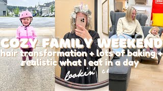 VLOG: SAHM what I eat in a day + summer try on haul + I cut and colored my hair + baking new recipes