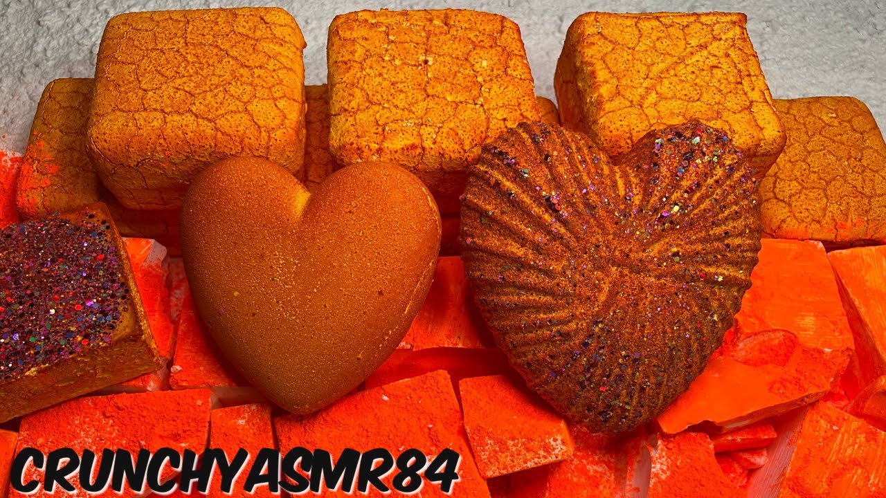 Orange Pasted Blocks & Hearts | Oddly Satisfying | ASMR | Sleep Aid