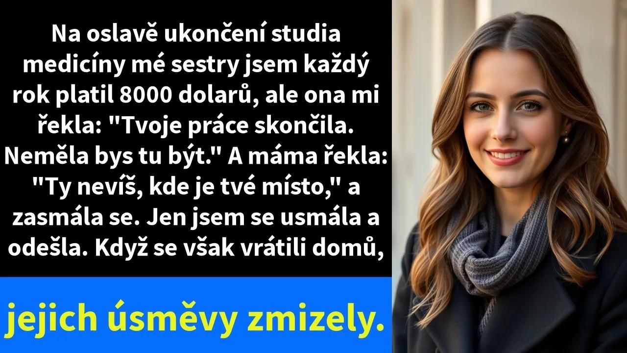 Seděla jsem na skládací židli vedle odpadkového koše, zatímco moje rodina oslavovala zásnuby mého bratra u hlavního stolu. „ Promiňte, tenhle stůl je jen pro rodinu,“ řekl Mason s tím svým...