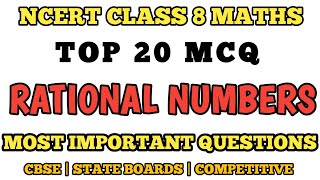 Best MCQ Class 8 Rational Numbers Full Chapter | Class 8 Ncert Based MCQ // Class 8 Rational Numbers