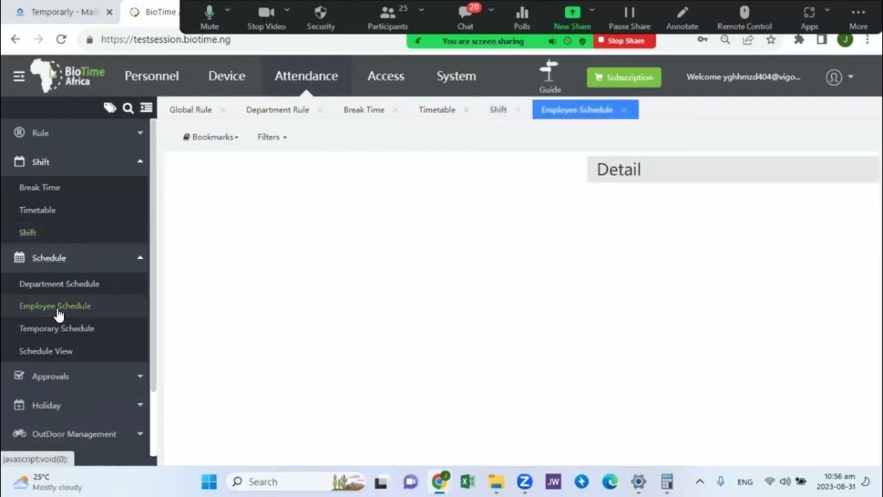 Zk biotime africa how to schedule shift youtube