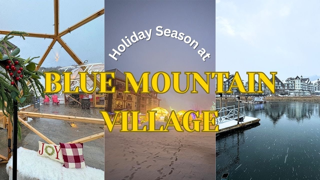 Blue Mountain Resort Winter Night | Pure Snowfall & Holiday Magic in 4K