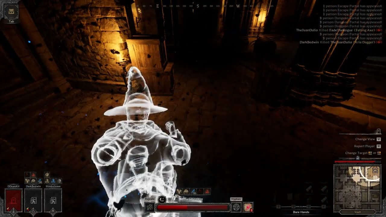 Dark & Darker - Warlock 3v1 Kills Barbarian