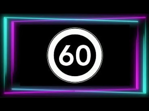 1 MINUTE - 60 Second Countdown Neon Frame Game Timer - Bell Alert