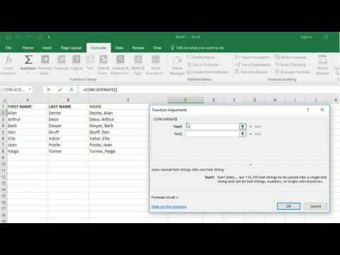 Combine Data in Excel Using Concatenate