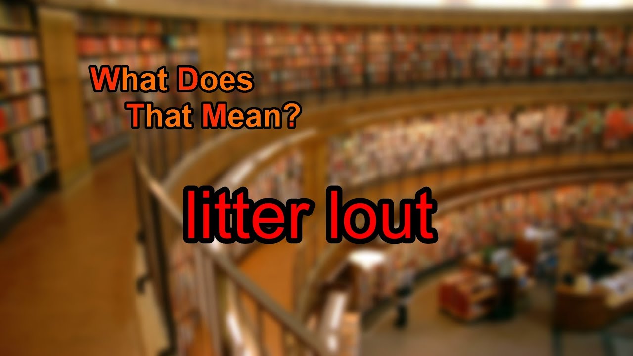 What does litter lout mean? YouTube