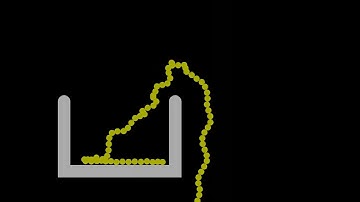 Bead chain fountain - the Mould effect - Slow mo of computer sim