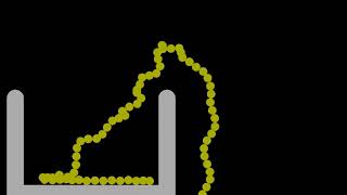 Bead chain fountain - the Mould effect - Slow mo of computer sim
