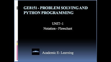Lec-03 | Notation - Flowchart | Unit -1 | GE8151 Problem Solving and Python Programming