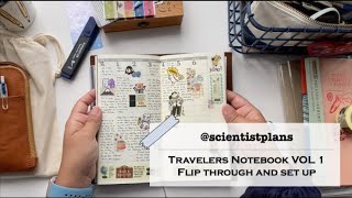 Travelers Notebook Vol.1 - Flip through and set up with me #travelersnotebook