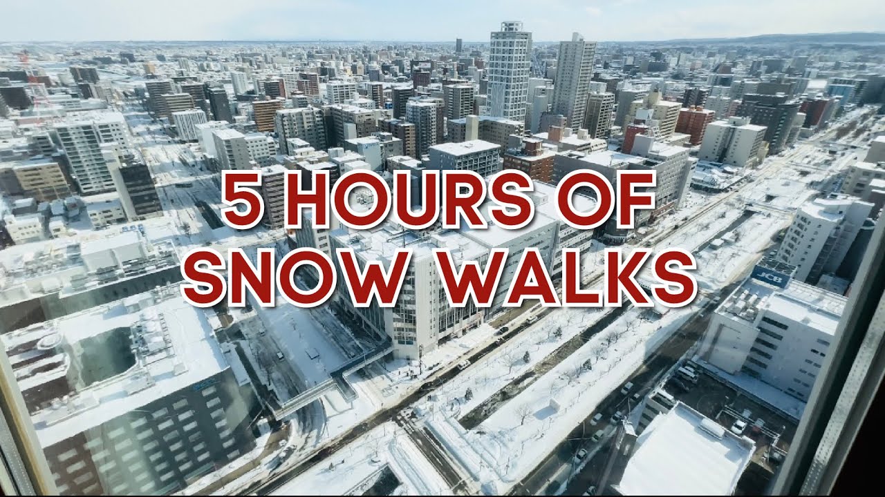 [4K60FPS] ‼️5 Hours of Beautiful Snow Walks in Sapporo/Otaru‼️ (Japan)