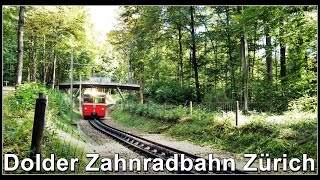 small swiss rack railroad / Zahnradbahn, Dolderbahn Zürich, Stadt Zürich, Schweiz 2021