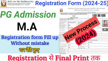 How to Fill CCS University Admission Form 2024-25 | CCSU MA Admission Form Kaise Bhare 2024