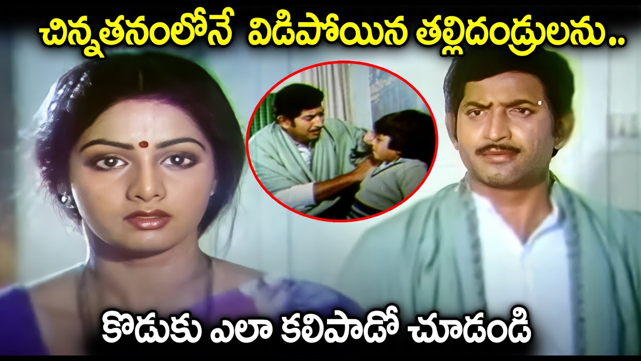 చిన్నతనంలోనే  విడిపోయిన తల్లిదండ్రులను..Krishna  & Sridevi Heart Touching Emotional Movie Scenes
