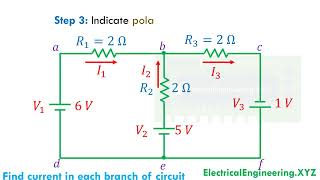 Branch Current Analysis Example 1 - Step by Step Solved Example Problem on Branch Current Analysis