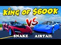 600K! Jailbreak SNAKE vs AIRTAIL TOP Speed Test (Roblox)