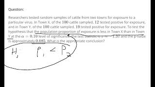Make a conclusion and interpret the results for a hypothesis test to test the difference between two